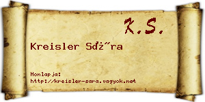 Kreisler Sára névjegykártya